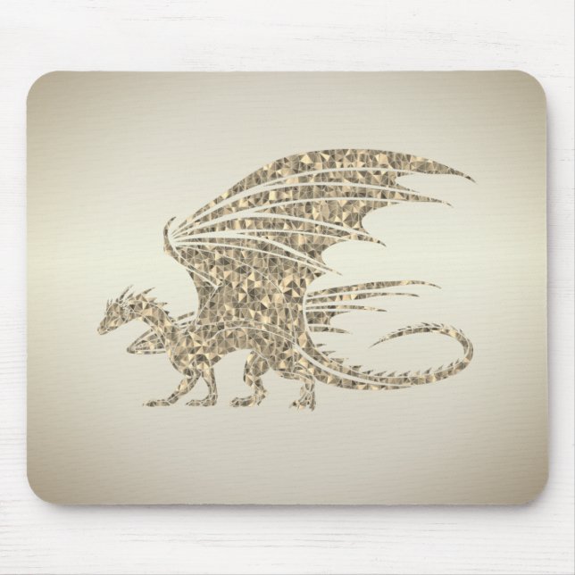 Amazing Mosaic Dragon Golden Mouse Pad (Front)