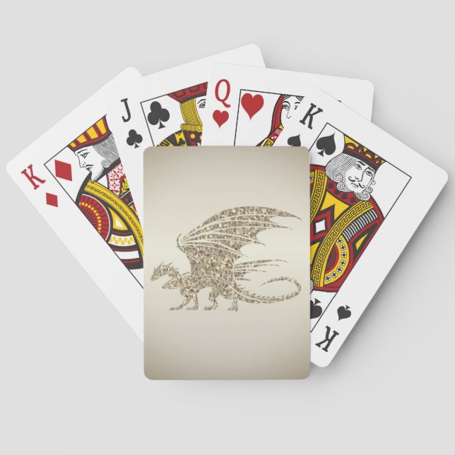 Amazing Mosaic Dragon Golden Playing Cards (Back)