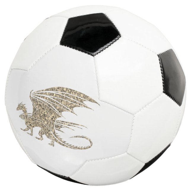 Amazing Mosaic Dragon Golden Soccer Ball (Three Quarter)