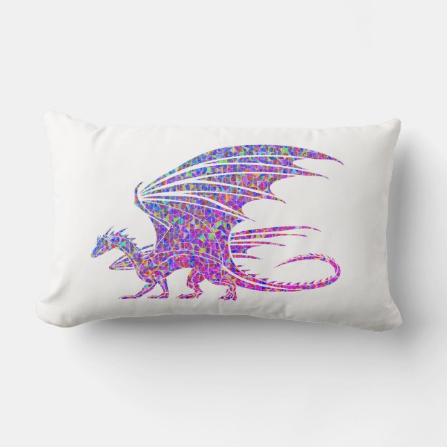 Amazing Mosaic Dragon Lumbar Cushion (Front)