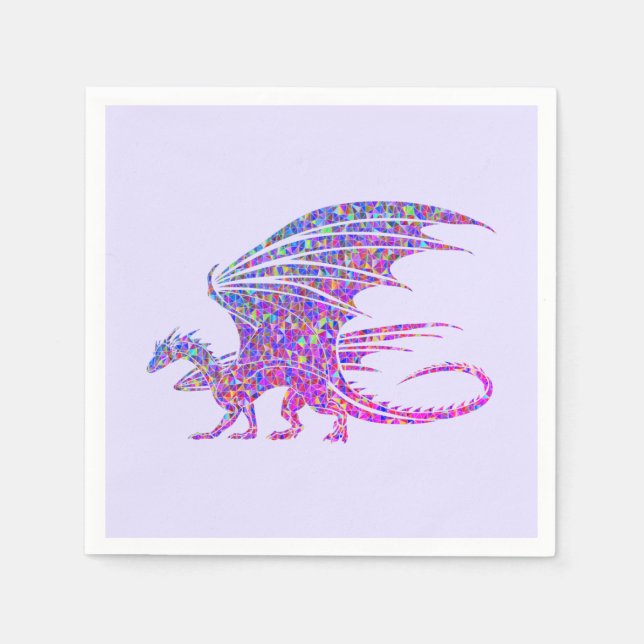 Amazing Mosaic Dragon Purple Accent Napkin (Front)