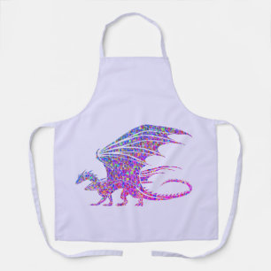 Amazing Mosaic Dragon Purple Accent Tote Bag Apron