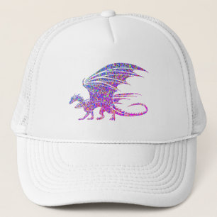Amazing Mosaic Dragon Purple Accent Tote Bag Trucker Hat