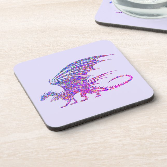 Amazing Mosaic Dragon Purple Coaster (Left Side)