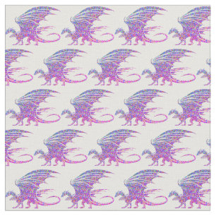 Amazing Mosaic Dragon Purple Fabric
