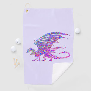 Amazing Mosaic Dragon Purple Golf Towel