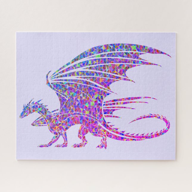 Amazing Mosaic Dragon Purple Jigsaw Puzzle (Horizontal)
