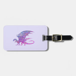 Amazing Mosaic Dragon Purple Luggage Tag