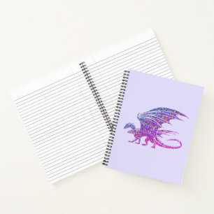 Amazing Mosaic Dragon Purple Notebook
