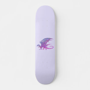 Amazing Mosaic Dragon Purple Skateboard