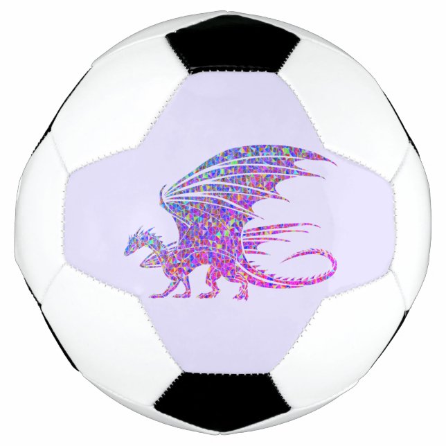 Amazing Mosaic Dragon Purple Soccer Ball (Front)