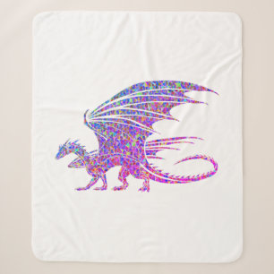 Amazing Mosaic Dragon Sherpa Blanket