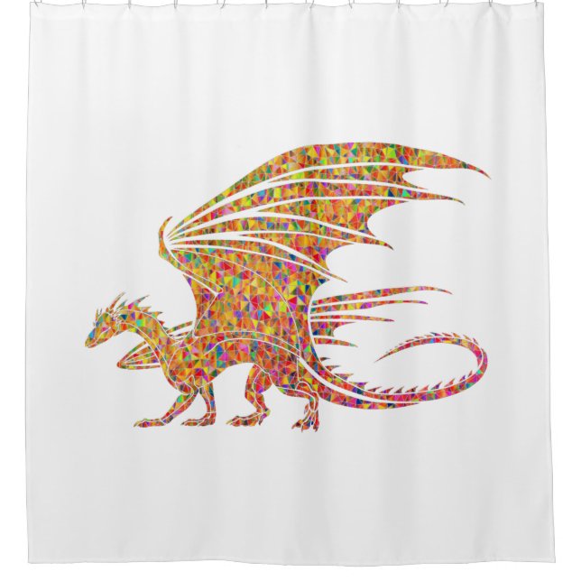Amazing Mosaic Dragon  Shower Curtain (Front)