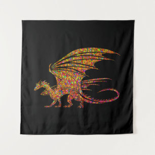 Amazing Mosaic Dragon  Tapestry