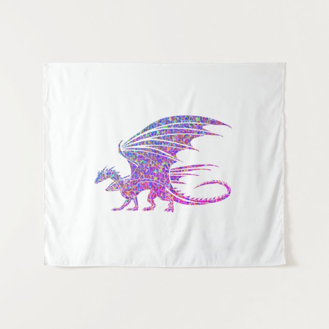 Amazing Mosaic Dragon Tapestry (Front (Horizontal))