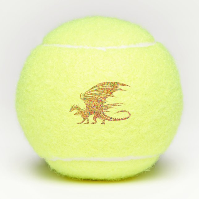 Amazing Mosaic Dragon  Tennis Balls (Front)