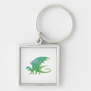 Amazing Mosaic Green Dragon Key Ring