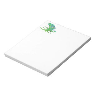 Amazing Mosaic Green Dragon Notepad