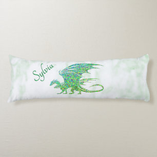Amazing Mosaic Green Dragon Personal Body Cushion