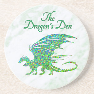 Amazing Mosaic Green Dragon Personal Coaster