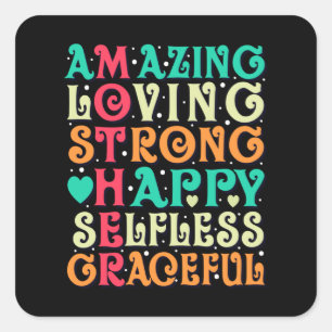 Amazing Mother Love Inspirational Mum Quote Square Sticker