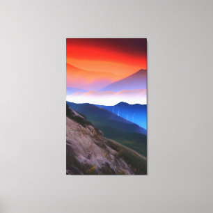 Amazing Mountains Painting Canvas Print
