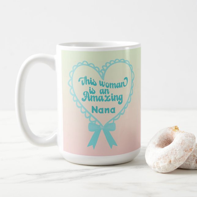 Amazing Mum Nana Mother's Day Blue Coffee Mug (With Donut)