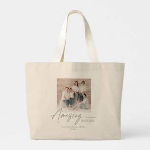 Amazing Nanna Personalised Photo Custom Gift Large Tote Bag