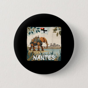 Amazing Nantes Elephant Graphic for Boys and Girls 6 Cm Round Badge