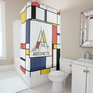 Amazing Neoplasticism Art Monogram. Letter A Shower Curtain