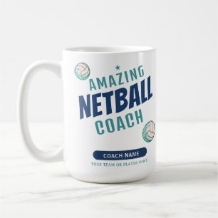 Amazing Netball Coach Personalised Name Coffee Mug