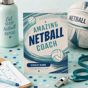 Amazing Netball Coach Personalised Name Thank You Card