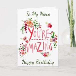 AMAZING **NIECE** ON YOUR BIRTHDAY Card