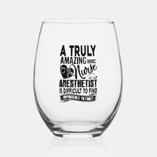 Amazing Nurse Anaesthetist Shirt Stemless Wine Glass