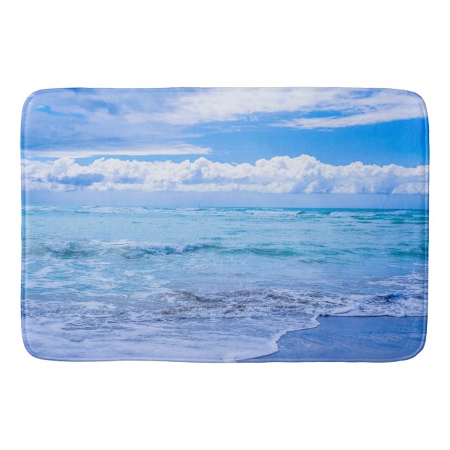 amazing ocean waves bath mat (Front)