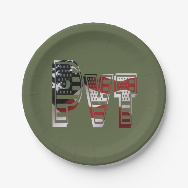 Amazing Patriotic Military Unique Paper Plate (Front)