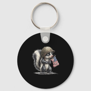Amazing Patriotic Skunk Costume For Soldier Lovers Key Ring