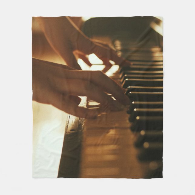 Amazing Piano Design Fleece Blanket (Front)