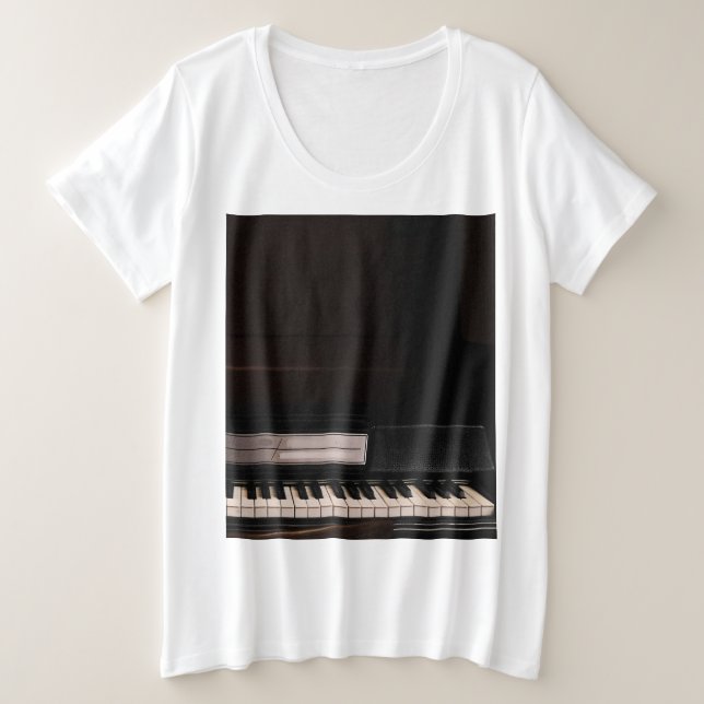 Amazing Piano Design Plus Size T-Shirt (Design Front)
