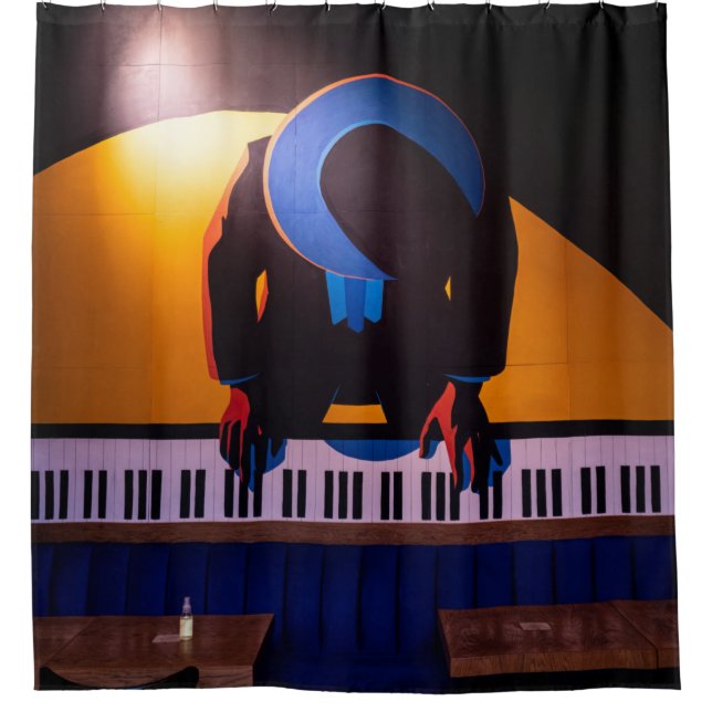Amazing Piano Shower Curtain (Front)