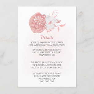 amazing pink & white floral details enclosure card