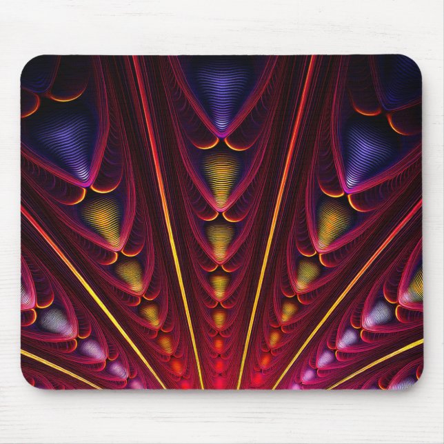 Amazing Pink Yellow Black Fractal Mouse Pad (Front)