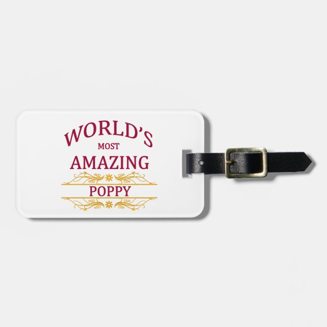 Amazing Poppy Luggage Tag (Front Horizontal)