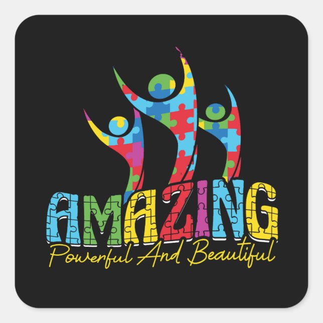 Amazing powerful and beatiful (2) square sticker (Front)