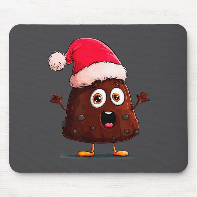 Amazing Pudding Look With Christmas Hat  Mouse Pad (Front)