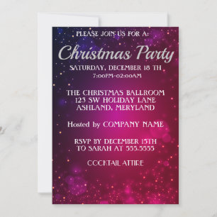 Amazing Purple Shine Christmas Invitation