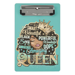 Amazing Queen Melanin Woman Sista Bling Drip Mini Clipboard