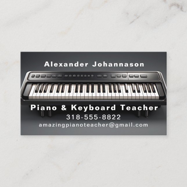 Amazing Realistic Piano Keyboard Business Card (Front)