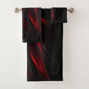 Amazing Red to the Point Abstract Design Bath Towel Set