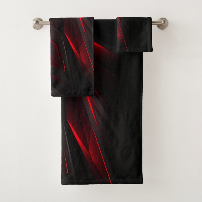 Amazing Red to the Point Abstract Design  Bath Towel Set (Insitu)
